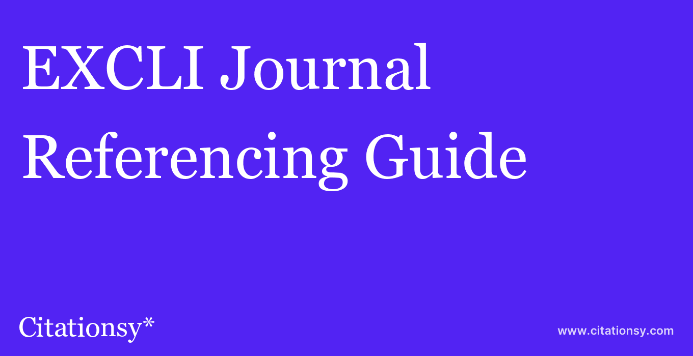 cite EXCLI Journal  — Referencing Guide